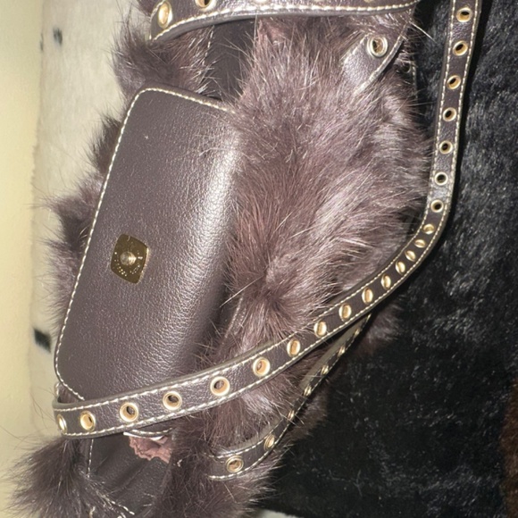 Brown Refurbished Real Rabbit Fur Purse Original Liz Claiborne Design/Handmade - Picture 8 of 10